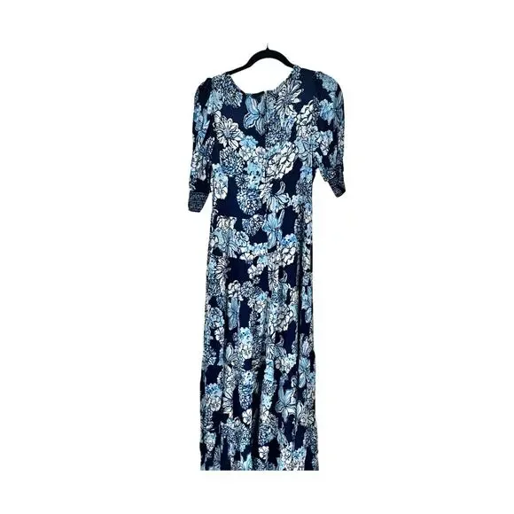 Lilly Pulitzer Ameilia Low Tide Bouquet Engineered Woven Dress Navy Size 4 NWT